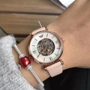 Armani Women's Automatic Leather Strap Watch